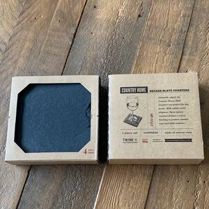 (2) Twine Country Home Square Slate Coasters